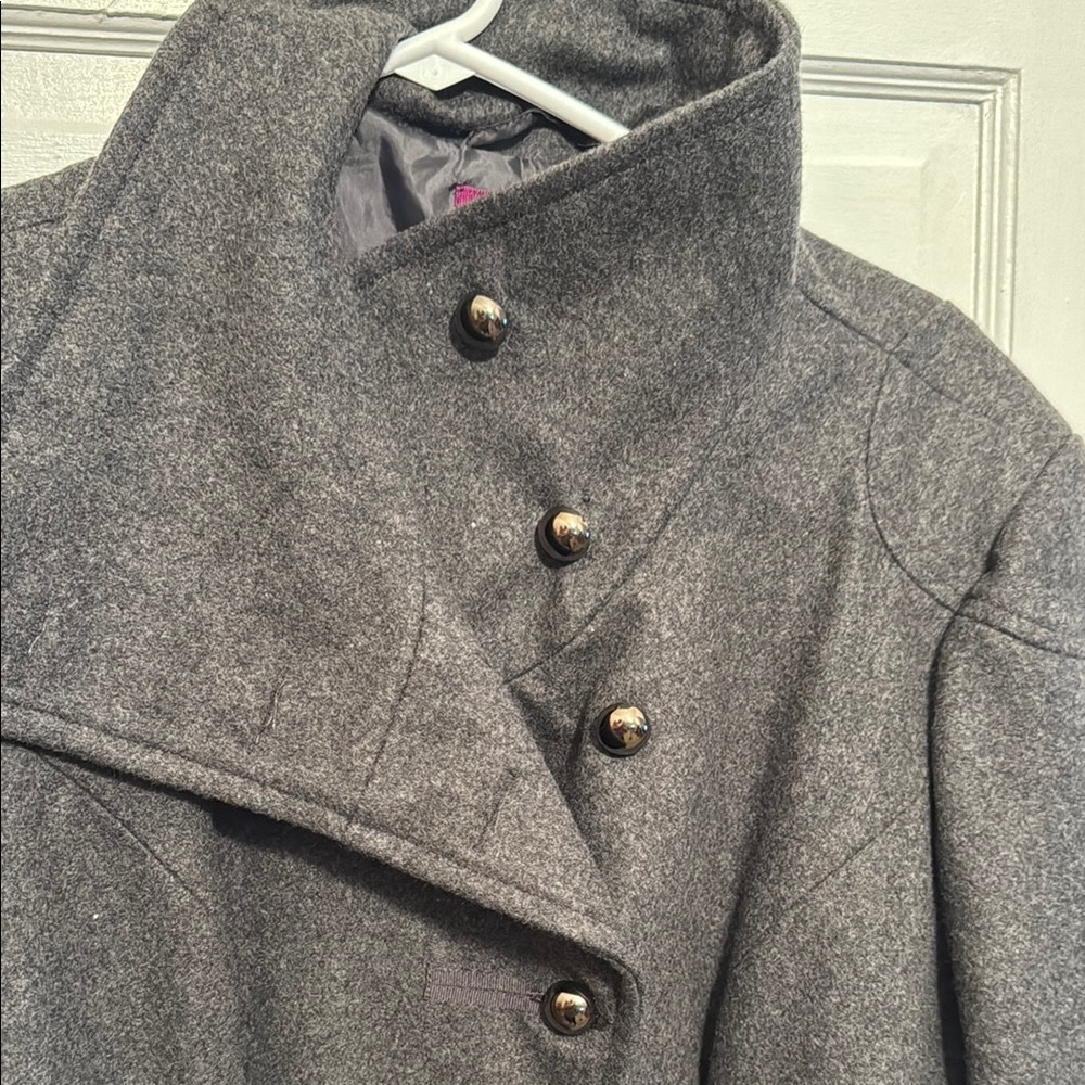 Tallissime Charcoal Military Inspired Wool Coat Size 18W